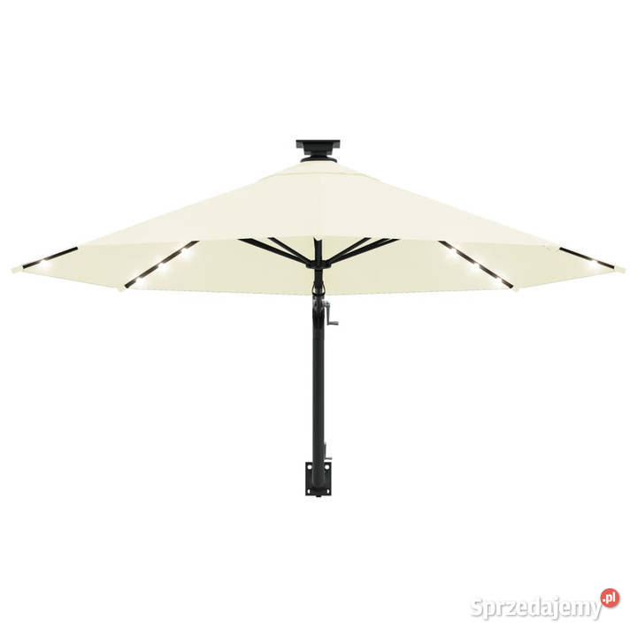 Parasol ogrodowy z LED ścienny 300 piaskowy Warszawa