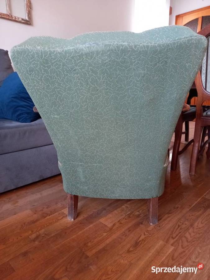 Stary przedwojenny fotel Art Deco vintage wielkopolskie Rawicz