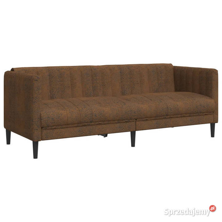 Sofa 3os brązowa sztuczna skóra zamszowa mazowieckie Warszawa