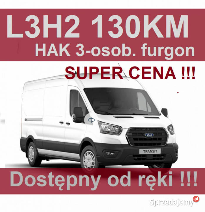 Ford Transit L3H2 130KM Hak Furgon Super Niska Cena Dostępn…