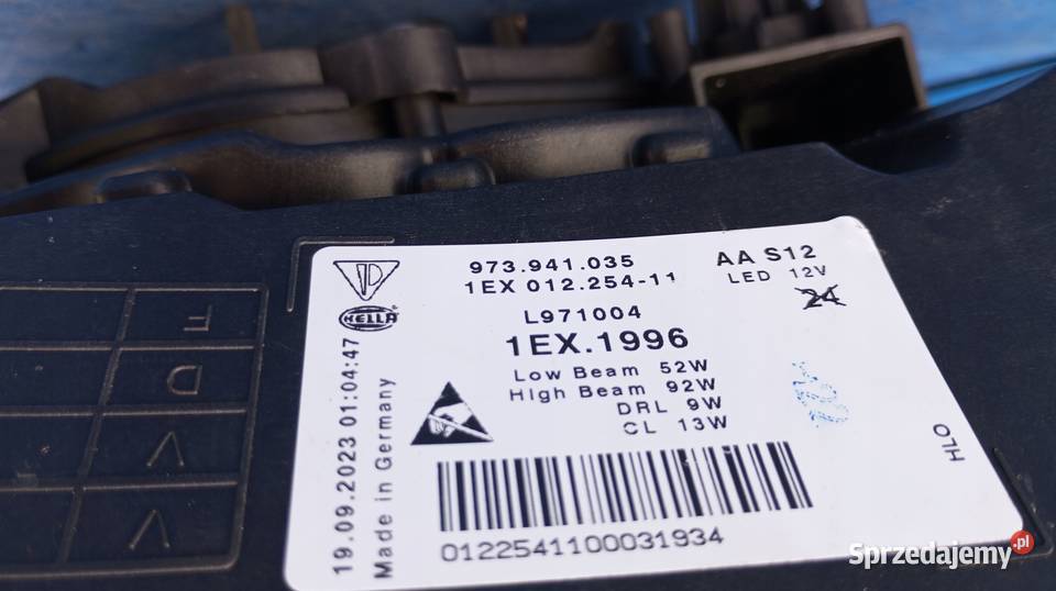 LAMPA LEWY PRZÓD FULL LED 973941035 PORSCHE osobowe Nowy Tomyśl