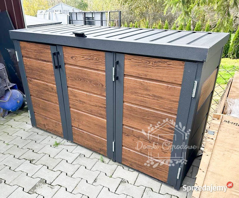 Wiata śmietnikowa spad tył 2x1m antracyt