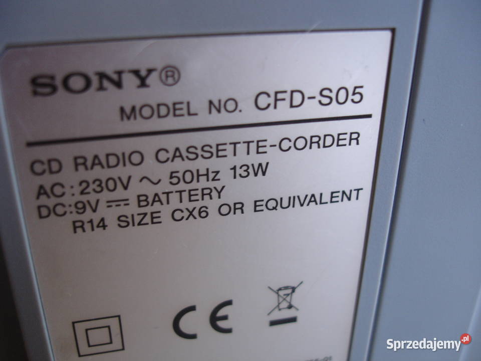 Radiomagnetofon SONY CFDS05 Radioodtwarzacze Zielona Góra