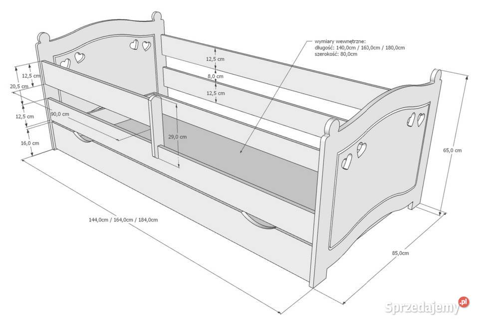 Białe łóżko dziecięce Laura 160x80 z barierką i mazowieckie Warszawa