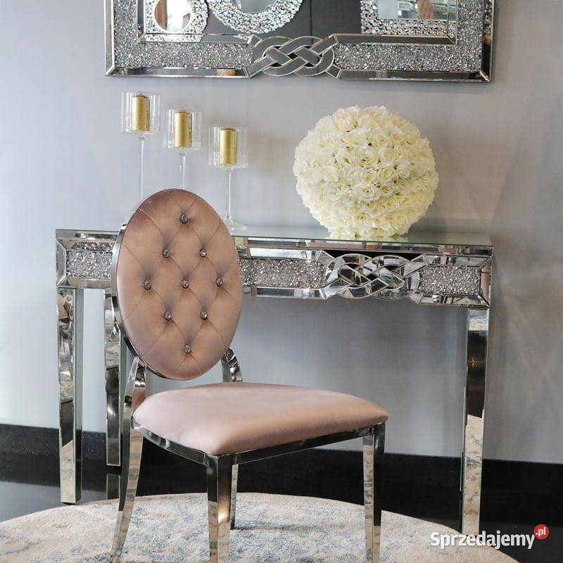 Krzesła glamour Ludwik Pikowane Złote Jadalnia Warszawa sprzedam