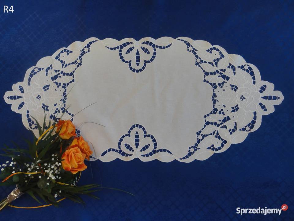 Serwetki białe wyszywane haft Richelieu Lublin sprzedam