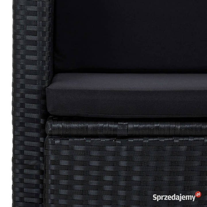 2osobowa sofa ogrodowa z poduszkami czarna Warszawa