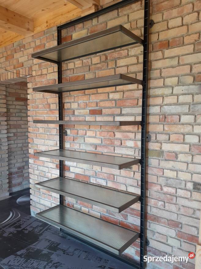 Regał z półkami szklanymi półka regał szkło loft Gorlice