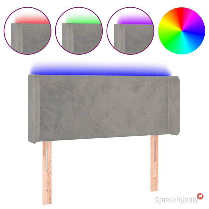 Zagłówek do łóżka z LED jasnoszary 103x16x7888 Warszawa