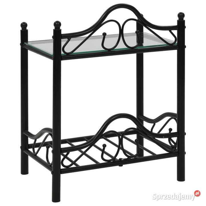 Stoliki nocne 2 stal i hartowane szkło 45x305x60