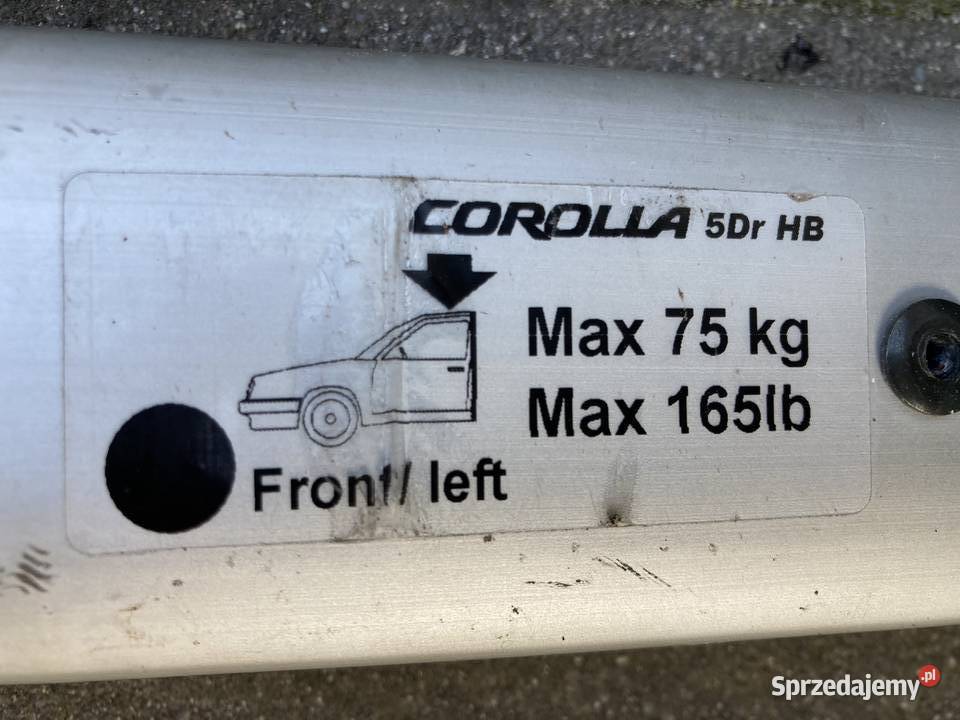 Bagażnik dachowy Toyota Corolla Rok produkcji 2007 Pozostałe Kraśnik sprzedam