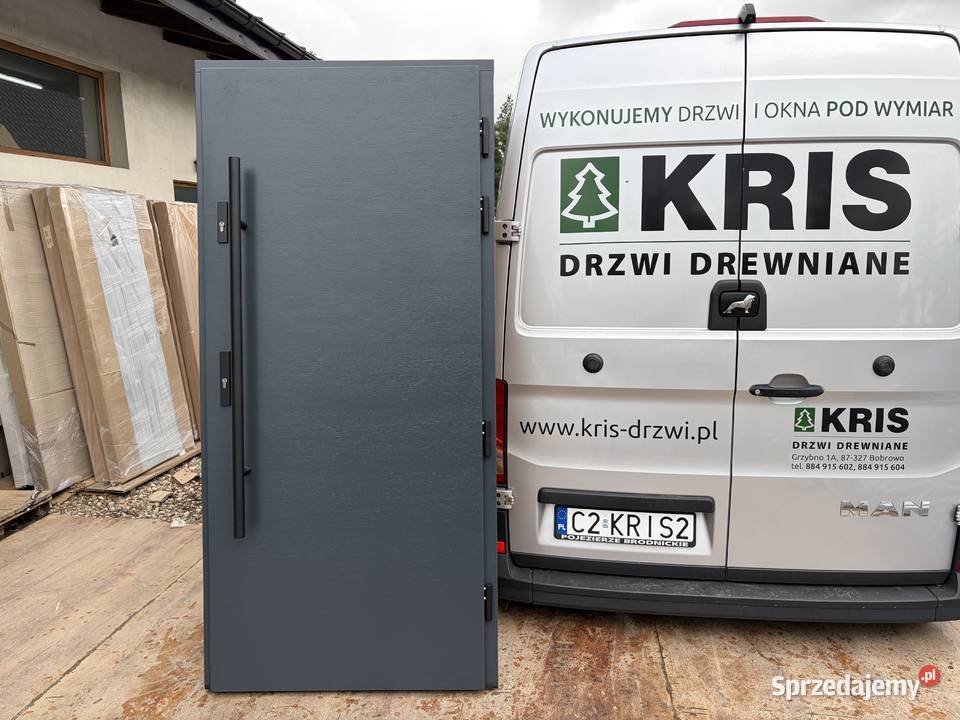 Drzwi dostęne ręki z antabą dwukolor antracyt Gąski