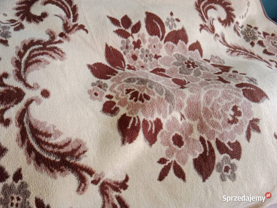 Gruby Koc z PRL Dwustronny Vintage 186x157 wielokolorowy Ruda Śląska