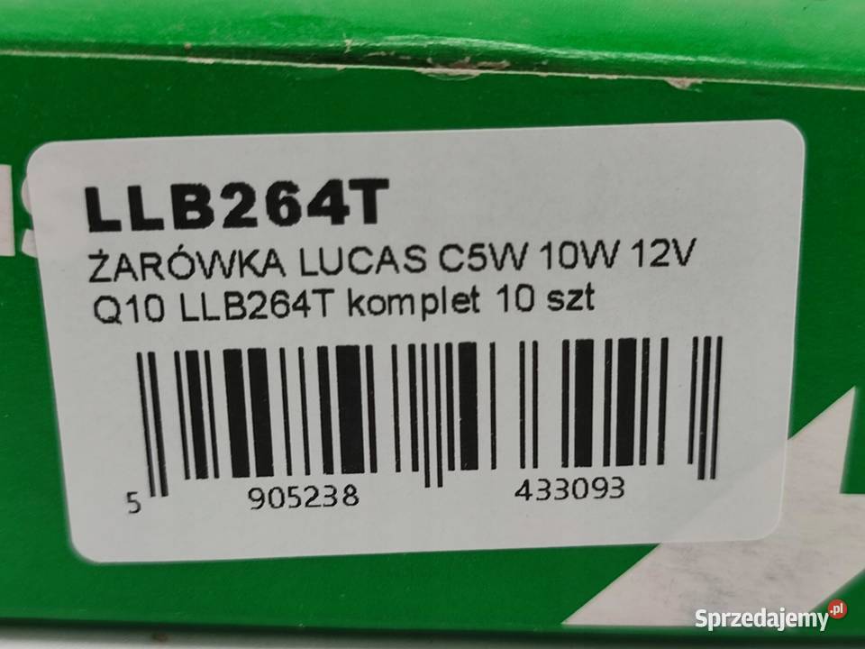 ŻARÓWKA KOMPLET 10 LUCAS C5W 10W 12V Q10 LLB264T Żarówki samochodowe