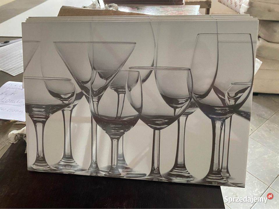 dekoracja kuchenna wino 25x36 4 sztuki Ściany i elewacje Zakopane sprzedam