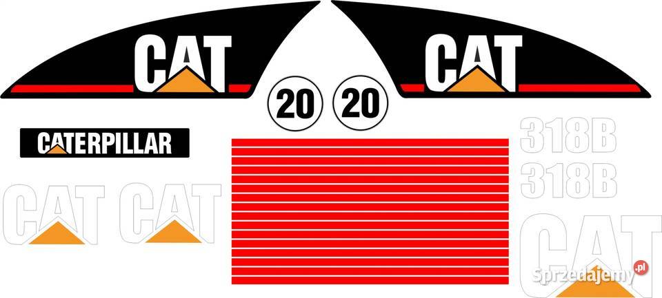 NAKLEJKI NA MASZYNĘ CAT 318B Nakło nad Notecią sprzedam