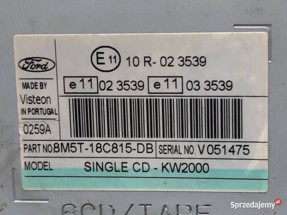 RADIO FORD C 8M5T18C815DB 0710 ODTWARZACZ