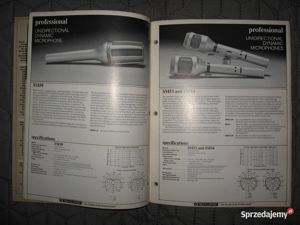 SHURE Microphone and Circuitry Products 1981 pomorskie Kępice sprzedam