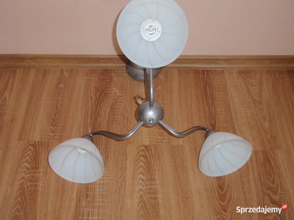 Lampa żyrandol trójramienny trzyramienny grube łódzkie Łódź