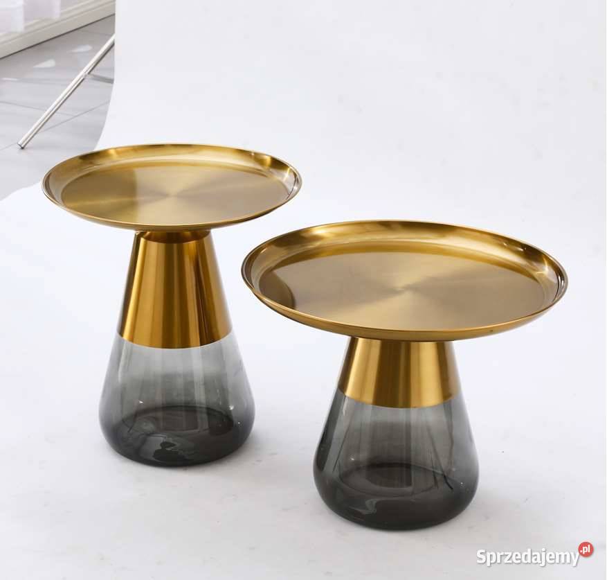 Zestaw 2 Stolików Kawowych Tiffany Gold Wysyłka Tarchały Małe