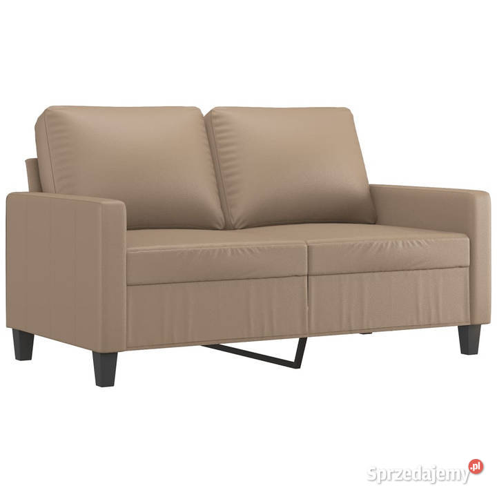 2osobowa sofa z poduszkami cappuccino sztuczna