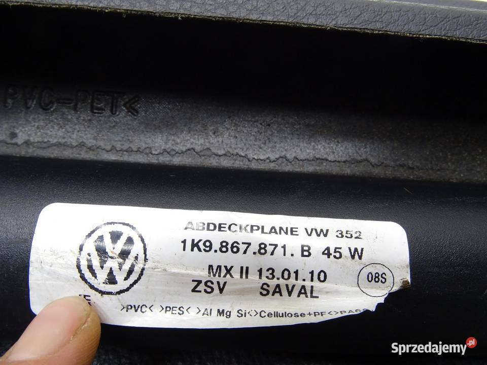 ROLETA BAGAŻNIKA TYŁ TYLNA 1K9867871B VW GOLF VI osobowe Rolety bagażnika