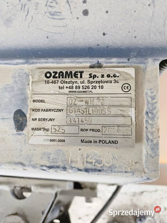 Pług do odśnieżania OZAMET OZWM 32 2014 r warmińsko-mazurskie Olsztyn
