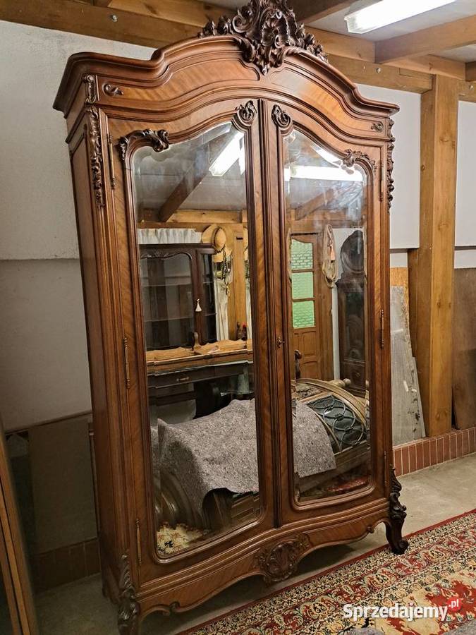 Piękna 2drzwiowa szafa Ludwik Filip z lustrami Myślibórz