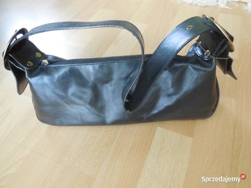 skórzana czarna torebka łódzkie Łódź sprzedam