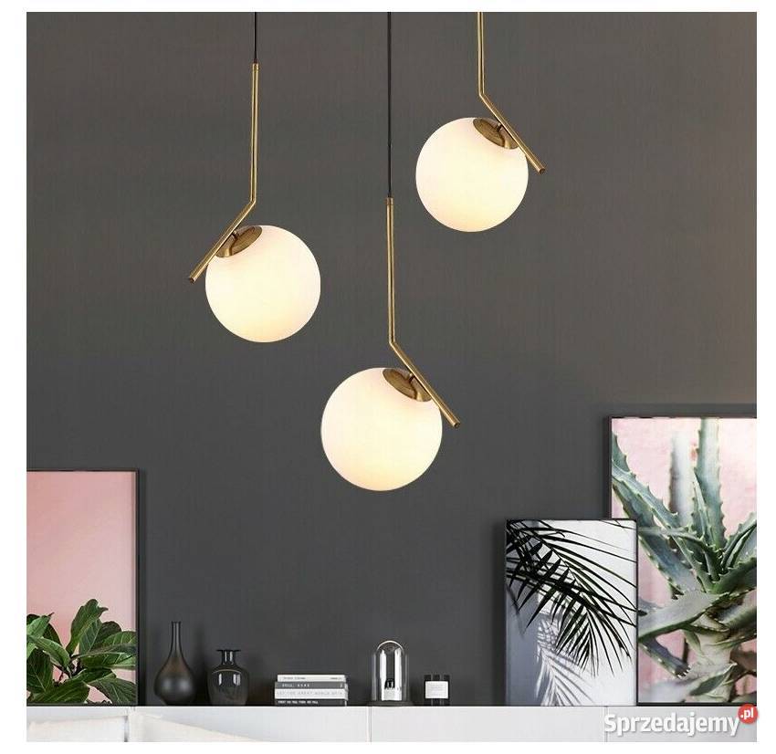 LAMPA SUFITOWA WISZĄCA NOWOCZESNA ZŁOTA SZKLANA Oświetlenie Wyposażenie wnętrz Białystok