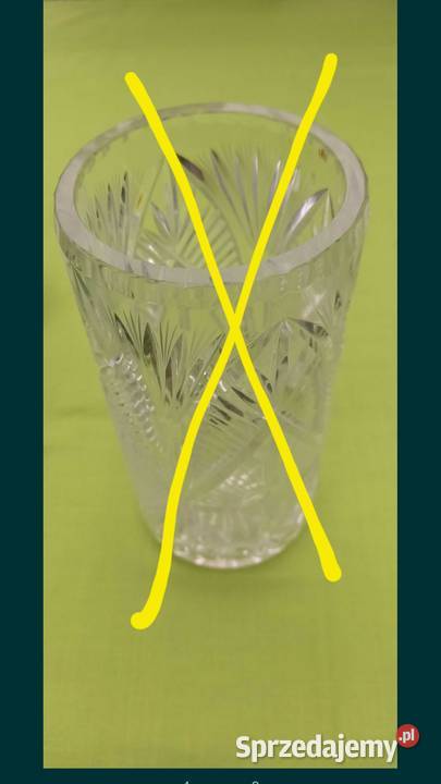 Kryształ ozdobny owalny z kabłąkiem koszyk z lat Małkinia Górna