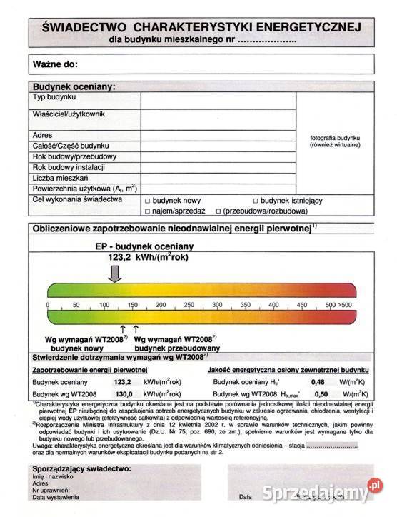 Świadectwa Energetyczne Budynków Pozostałe usługi Opole