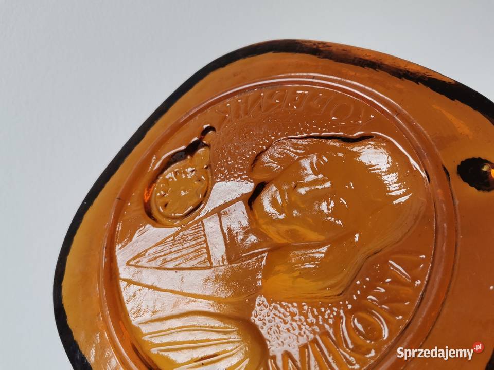 Stary szklany medalion klipa Mikołaj Kopernik Katowice