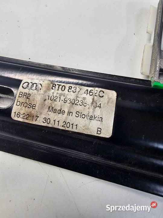 MECHANIZM SZYBY PRAWY PRZÓD AUDI A5 8T COUPE osobowe Przystajń