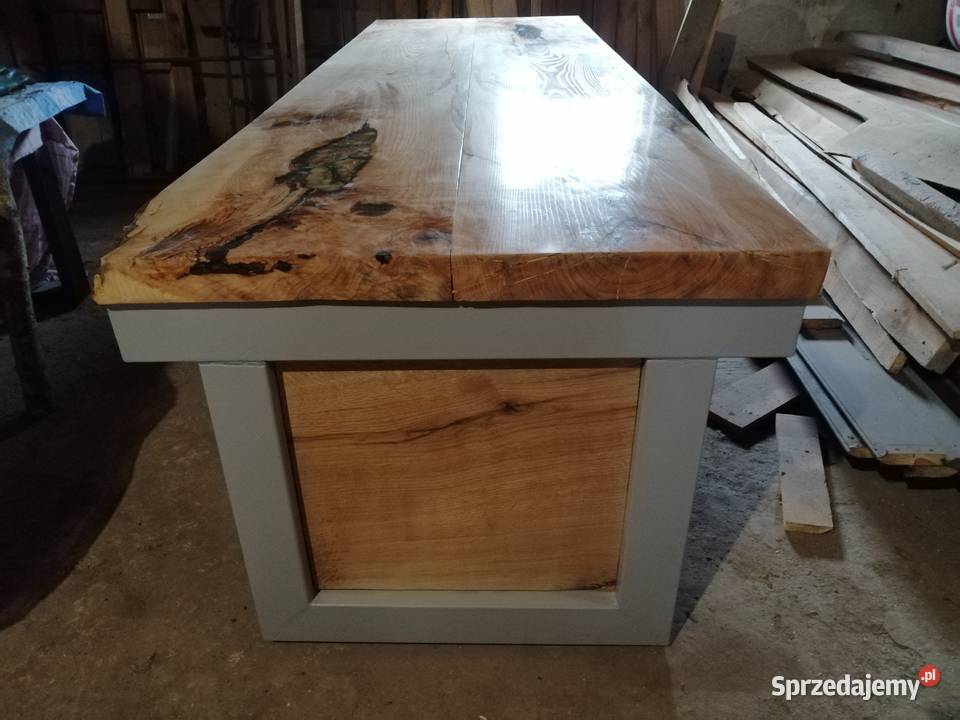 stół 300x100x7 monolit jesion żywica loft dąb Przysucha