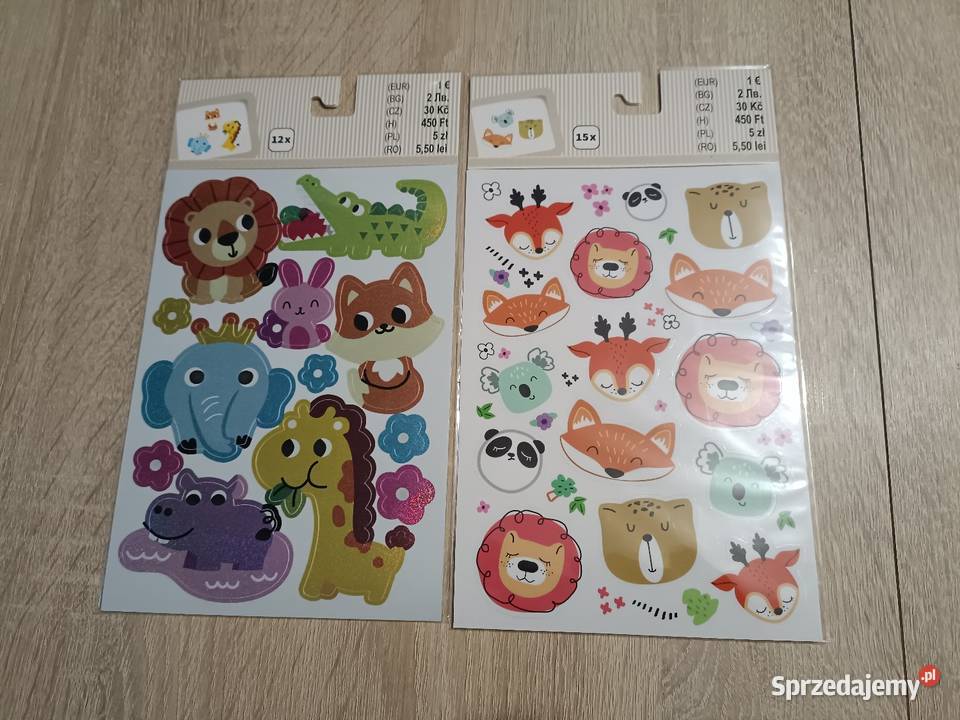 Zestaw naklejek dzieci zwierzątka Kwidzyn