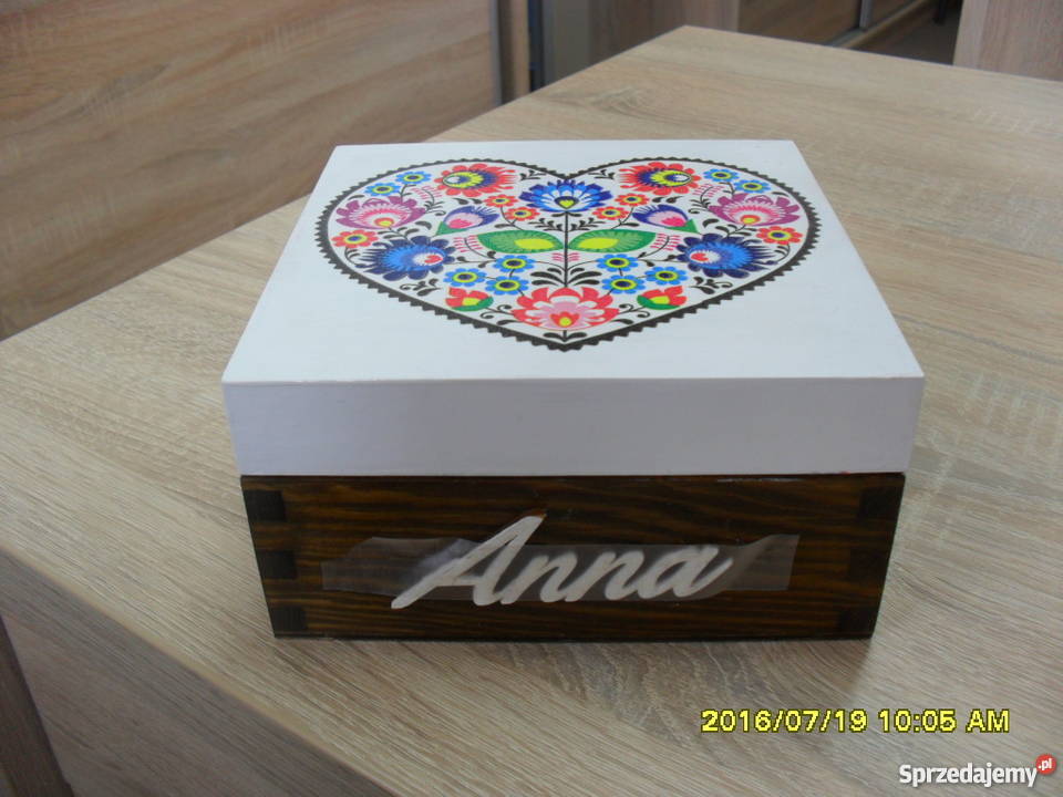 Niepowtarzalna szkatułka decoupage z imieniem małopolskie Bochnia