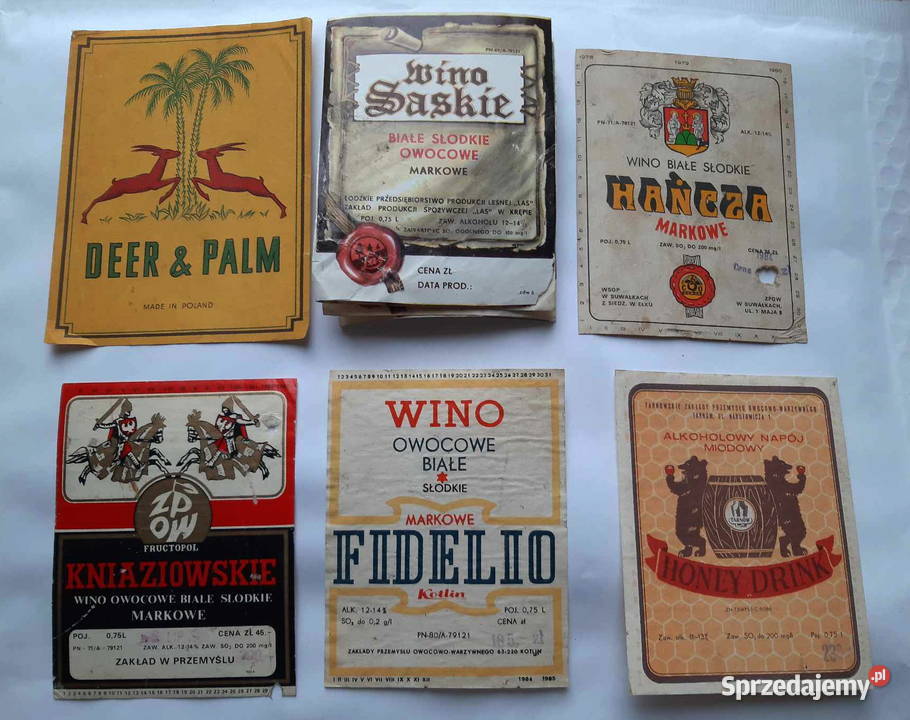 STARE ETYKIETY WINO PRL POLSKA Łódź