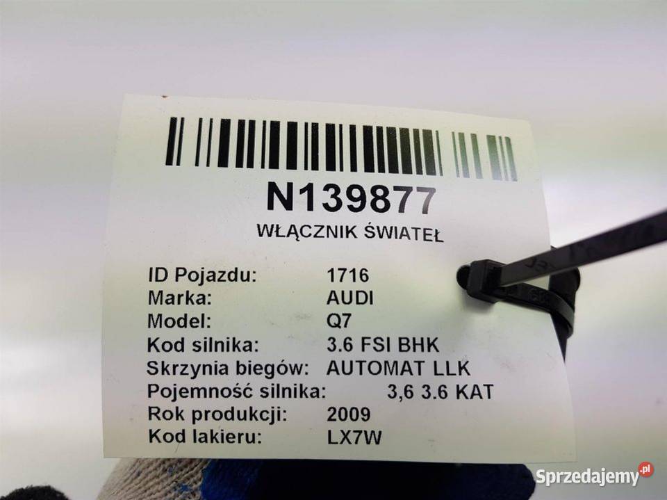 WŁĄCZNIK ŚWIATEŁ Q7 4F1941531D Lipno