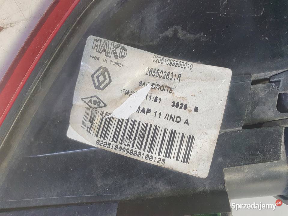 LAMPA PRAWA Renault Clio IV 1216r HTB TYLNIA Rudka