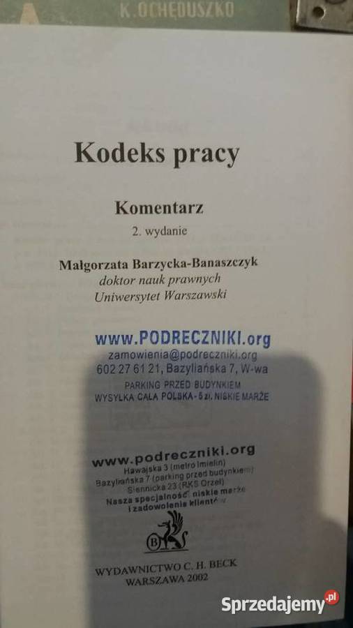 Kodeks pracy Banaszczyk drugie wydanie książki Warszawa sprzedam