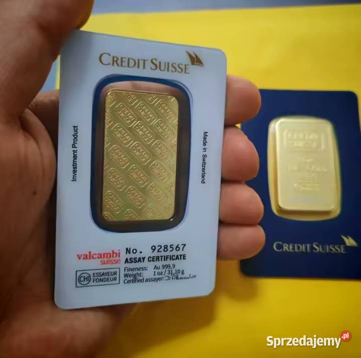 Sztabka zloto replika credito suisse 1 oz Goła