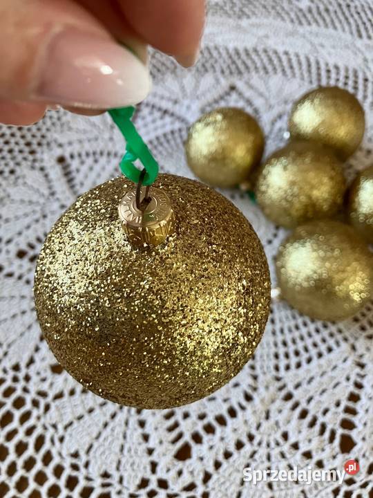 Złote bombki ozdoby choinkowe brokat 6 podkarpackie Nisko sprzedam