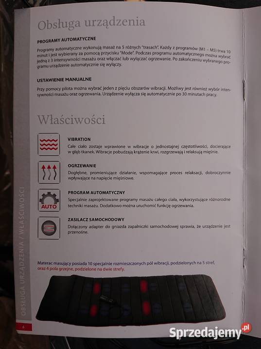 casada mata materac wibracyjny grzejny