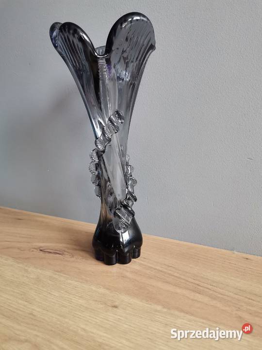 Stary wazon w oplocie ciemne szkło design PRL Porcelana i szkło