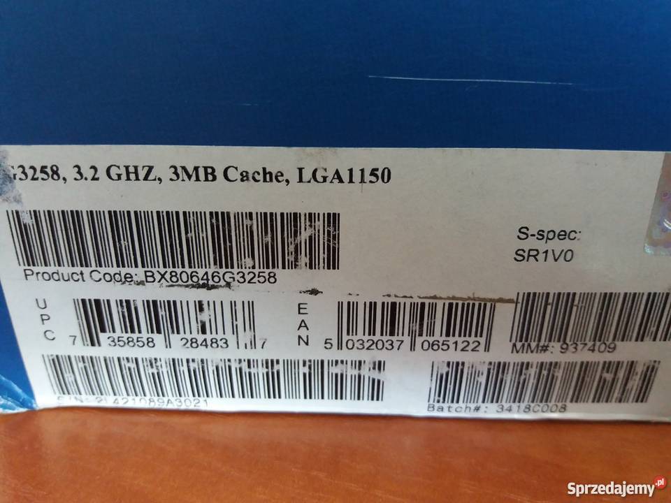 Intel Pentium G3258 45Ghz 127v na gwar 022017 Dębica