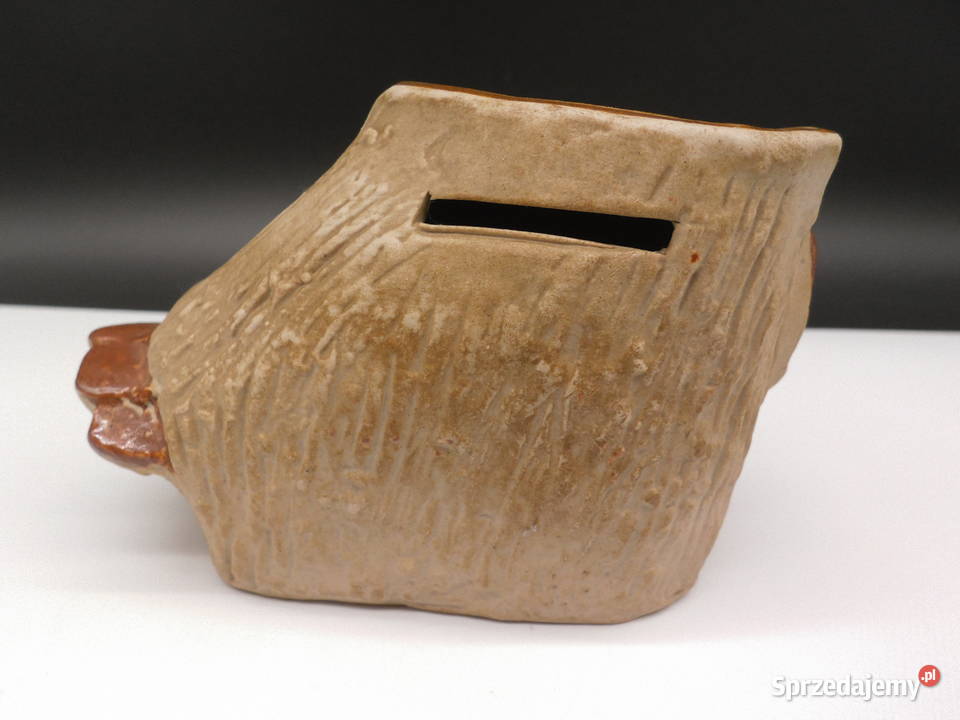 Unikatowa Ceramiczna Skarbonka Sowa Vintage lata Porcelana i szkło Raszków