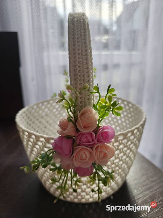 Koszyczek Wielkanocny średnica 18 biały Dębica sprzedam