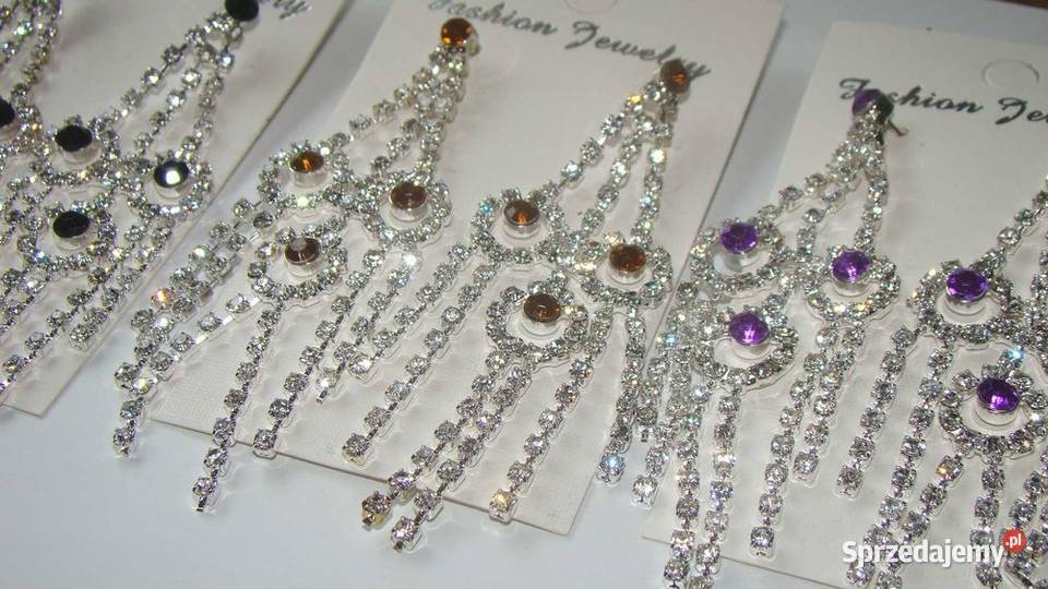 Kolczyki wiszące cyrkonie Łódź