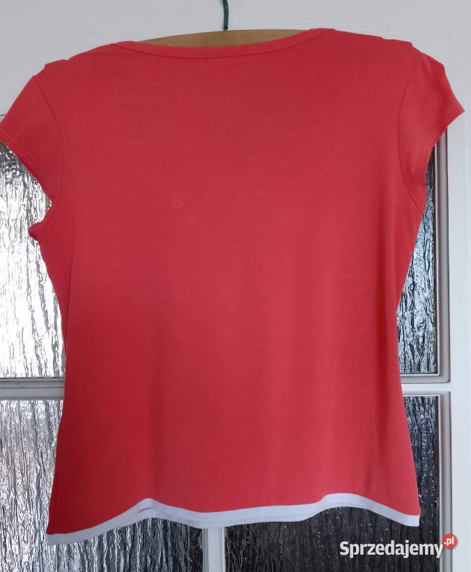 BLUZKA dekolt V rękawki motylek warstwowa z dekoltem Poznań